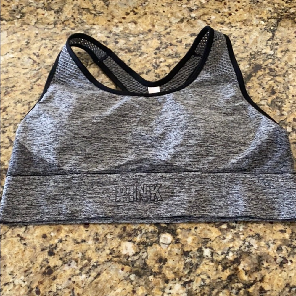 Pink Victoria’s Secret sports bra
